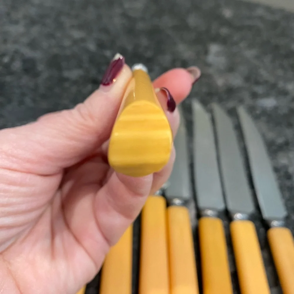 Stainless Flatware Knives Marigold Color